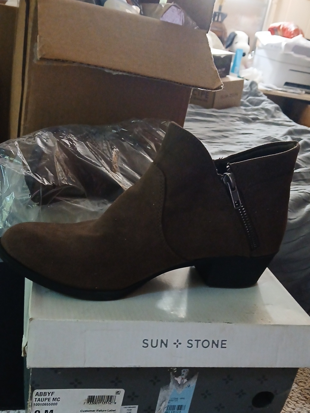 Sun + Stone AbbyF Taupe Ankle Boots Size 9M New - Picture 4 of 6
